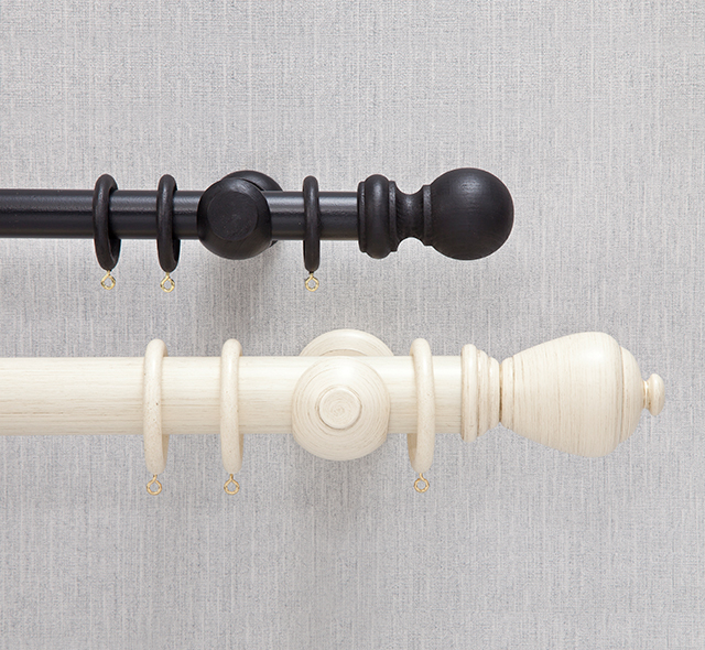 Painted Wood Curtain Poles