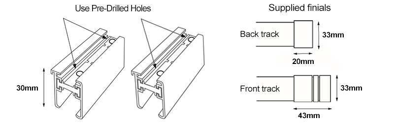 Collar Double Ceiling Fix Curtain Tracks