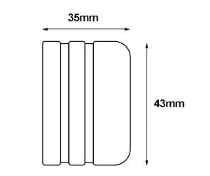 Cameron Fuller Cap 35mm Curtain Pole Finial Dimentions