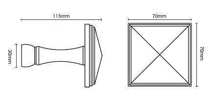 Integra Square Curtain Holdbacks Dimentions