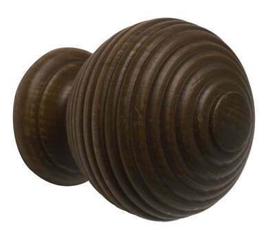 45mm Modern Country Ribbed Ball Finial, Spiral Curtain Pole Ends