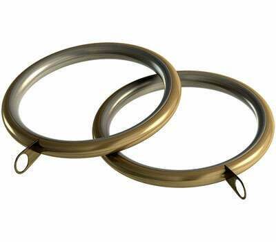 28mm burnished brass effect lined curtain rings pk x 6 