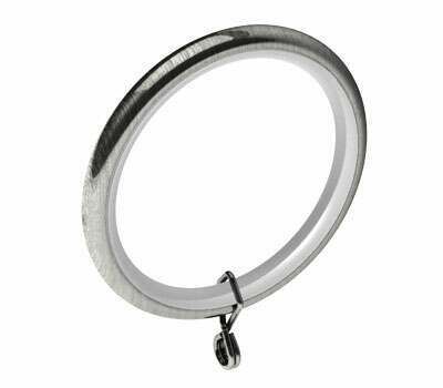 50x Nickel Effect Plastic Curtain Rings Silver Curtain Rod/Pole Loops 