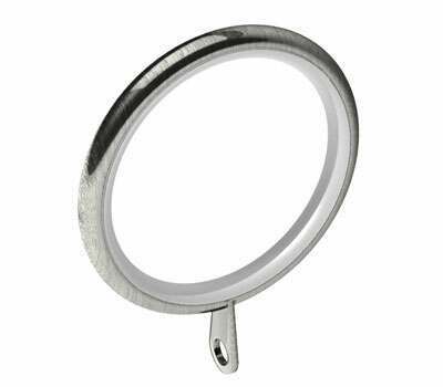Black Metal Lined Quiet Curtain Rings For 28mm Poles Packs Of 6 or 10 