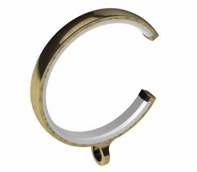 4 Pack Antique Brass Swish 19mm Curtain Pole Rings 