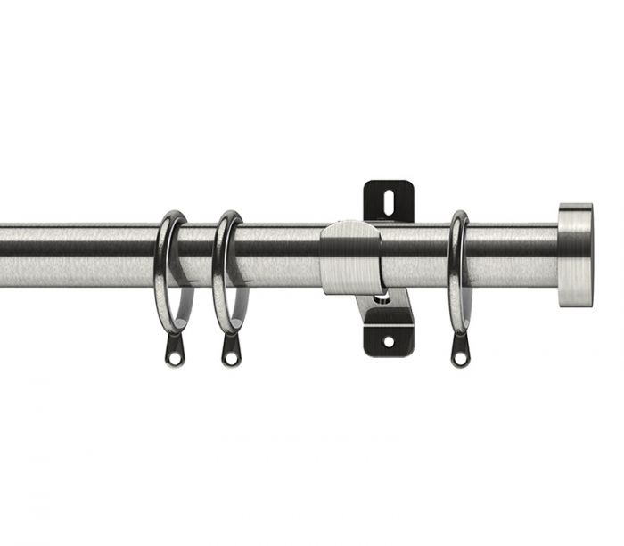 4 Swish Satin Steel Chrome Metal Curtain Pole Rings 28mm Diameter Poles Silver 