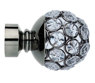 Rolls Neo Style Jewelled Ball 28mm Curtain Pole Finials (Pair)