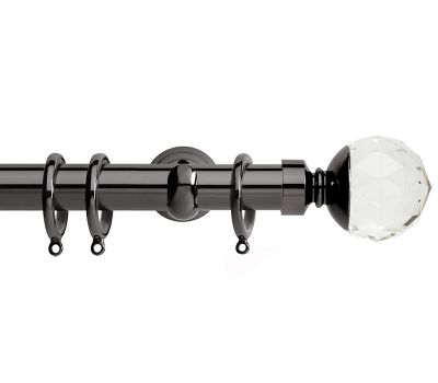Rolls Neo Premium Clear Faceted Ball 28mm Metal Curtain Poles