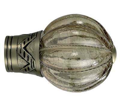 Galleria Smoked Glass Pumpkin Finial for 35mm Curtain Poles
