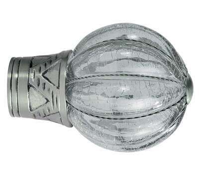 Galleria Cracked Glass Pumpkin Finial for 35mm Curtain Poles