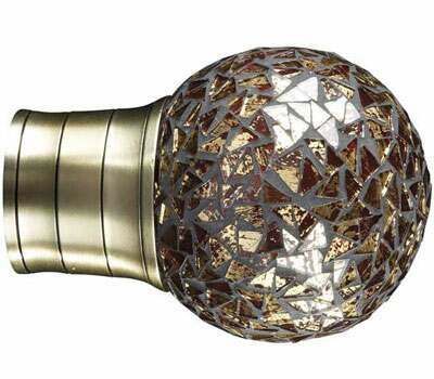 Galleria Mosaic Gold Ball Finial for 50mm Curtain Poles