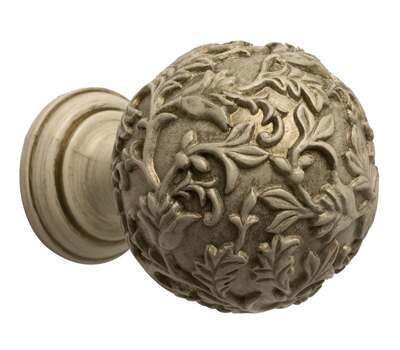 Rolls Modern Country Floral Ball Finial for 45mm Curtain Poles