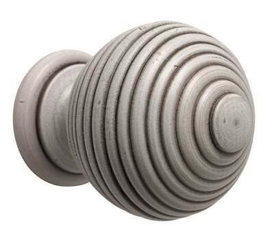 Rolls Modern Country Ribbed Ball Finial for 45mm Curtain Poles