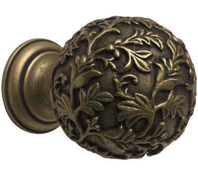 Rolls Modern Country Floral Ball Finial for 55mm Curtain Poles