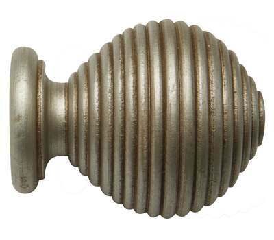 Rolls Modern Country Ribbed Ball Finial for 55mm Curtain Poles