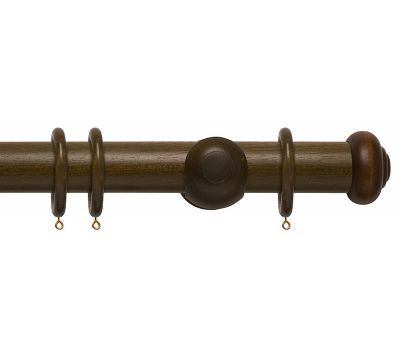 Rolls Modern Country Button 45mm Wooden Curtain Pole