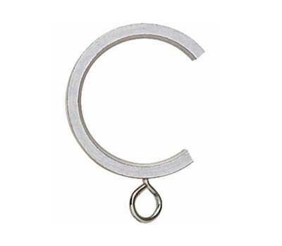 Gloss White 30mm 35mm Metal Bay Window Passing Curtain Pole Rings C Type 