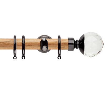 Rolls Neo Premium Clear Faceted Ball Wooden 28mm Curtain Pole