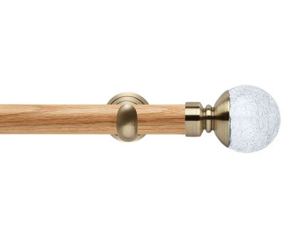 Rolls Neo Style Cracked Glass Ball 28mm Wooden Eyelet Curtain Poles