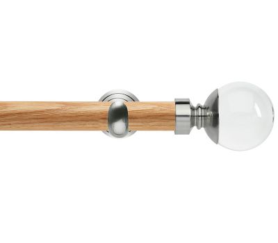 Rolls Neo Premium Clear Ball 28mm Wooden Eyelet Curtain Pole