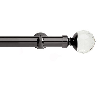 Rolls Neo Premium Clear Faceted Ball Metal 28mm Eyelet Curtain Pole