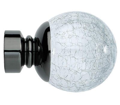 Rolls Neo Cracked Glass Ball 35mm Curtain Pole Finials (Pair)