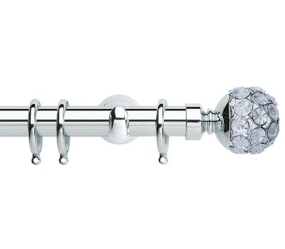 Rolls Neo Style Jewelled Ball 28mm Metal Curtain Poles