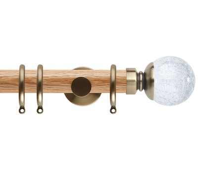 Rolls Neo Style Cracked Glass Ball 35mm Wood Curtain Pole