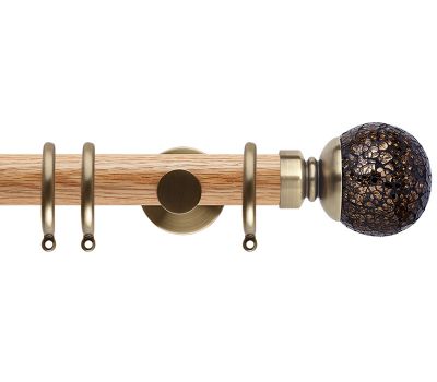 Rolls Neo Style Mosaic Ball 35mm Wooden Curtain Pole