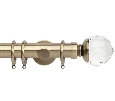 Rolls Neo Premium Clear Faceted Ball 35mm Curtain Poles