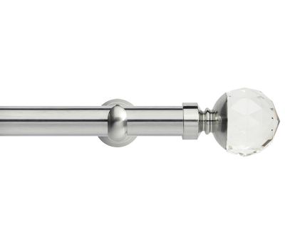 Rolls Neo Premium Clear Faceted Ball Metal 28mm Eyelet Curtain Pole