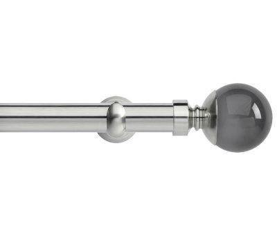 Rolls Neo Premium Smoke Grey Ball Metal 28mm Eyelet Curtain Pole