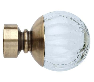 Rolls Neo Style Clear Pumpkin Ball Finials for 28mm Poles (Pair)