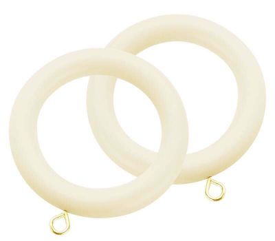 6 in a Pack Dark Wood Plastic Curtain Pole Rings 56mm 28mm poles