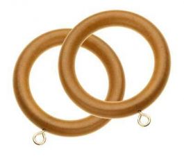 6 x Integra Woodworks Wooden Curtain Rings 7 Colours for 28mm Diameter Poles 