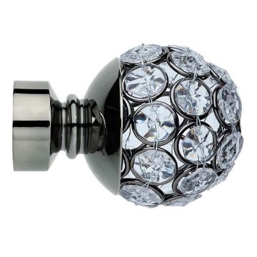 Rolls Neo Style Jewelled Ball 28mm Curtain Pole Finials (Pair)