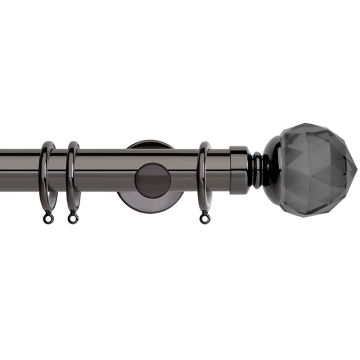 Rolls Neo Premium Smoke Grey Faceted Ball Metal 35mm Curtain Pole