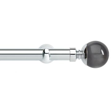 Rolls Neo Premium Smoke Grey Ball Metal 28mm Eyelet Curtain Pole