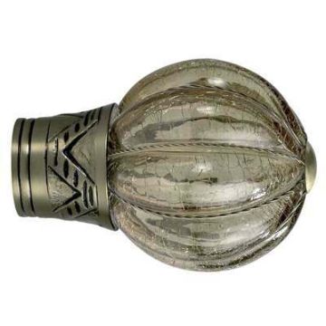 Galleria Smoked Glass Pumpkin Finial for 35mm Curtain Poles