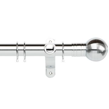 Galleria Ribbed Ball 50mm Metal Curtain Pole