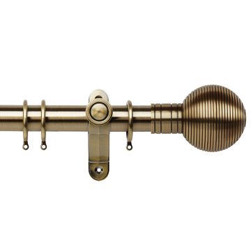 Galleria Ribbed Ball Metal 35mm Curtain Poles