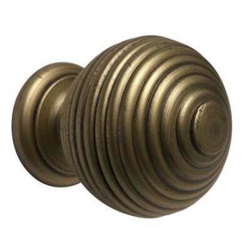 Rolls Modern Country Ribbed Ball Finial for 45mm Curtain Poles