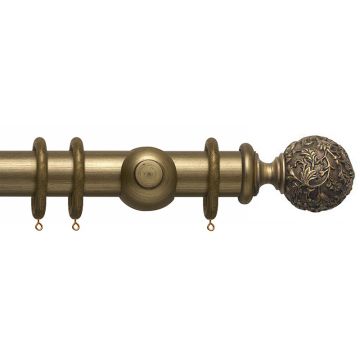 Rolls Modern Country Floral Ball 45mm Wooden Curtain Pole