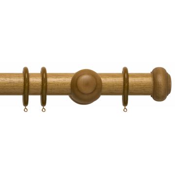 Rolls Modern Country Button 45mm Wooden Curtain Pole