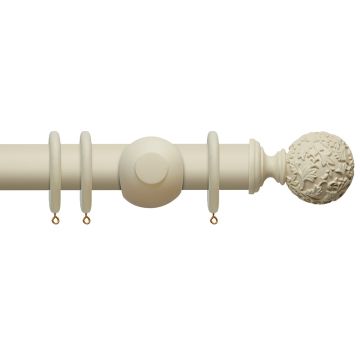 Rolls Modern Country Floral Ball 45mm Wooden Curtain Pole