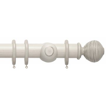 Rolls Modern Country Ribbed Ball 55mm Wooden Curtain Pole
