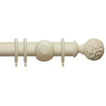 Rolls Modern Country Floral Ball 55mm Wooden Curtain Pole