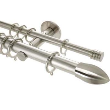 Rolls Neo Bullet 28/19mm Stainless Steel Double Curtain Poles
