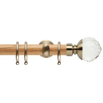 Rolls Neo Premium Clear Faceted Ball Wooden 28mm Curtain Pole