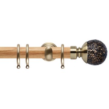 Rolls Neo Style Mosaic Ball 28mm Wooden Curtain Poles